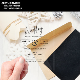 Invitaciones Acrílicas Boda ACRÍLICA Invita a la Minimalista moderna y cl