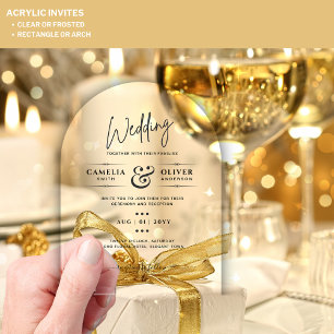 Invitaciones Acrílicas Boda ACRÍLICA Invita a la Minimalista moderna y cl