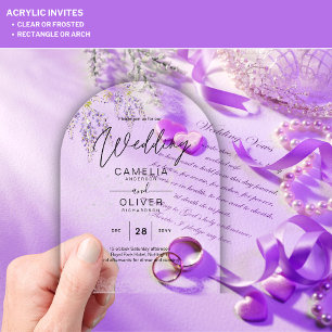 Invitaciones Acrílicas Boda ACRÍLICA Invita A Las Flores De Wisteria A Li