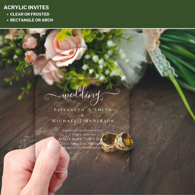 Invitaciones Acrílicas Boda ACRÍLICA Invita TEXTO BLANCO Iniciales Negrit (Subido por el creador)