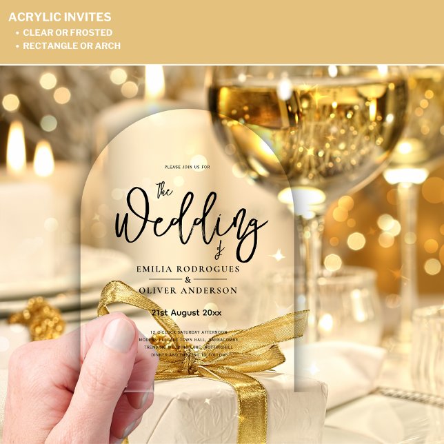 Invitaciones Acrílicas Boda ACRÍLICA Invita TEXTO NEGRO Iniciales Negrita (Subido por el creador)