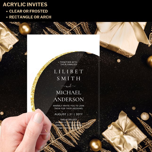 Invitaciones Acrílicas BODA acrílico del presupuesto Oro blanco moderno M (Subido por el creador)