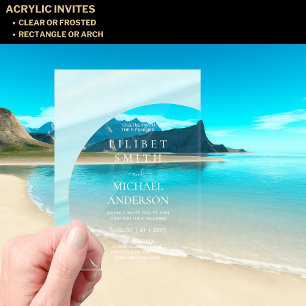 Invitaciones Acrílicas BODA acrílico Pastel Aqua Blue White Textos