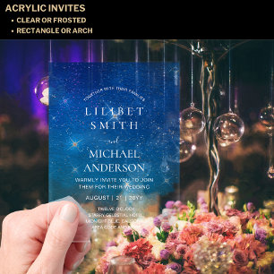 Invitaciones Acrílicas BODA acrílico PRESUPUESTO STARRY NOCHE CÉLESTIAL S