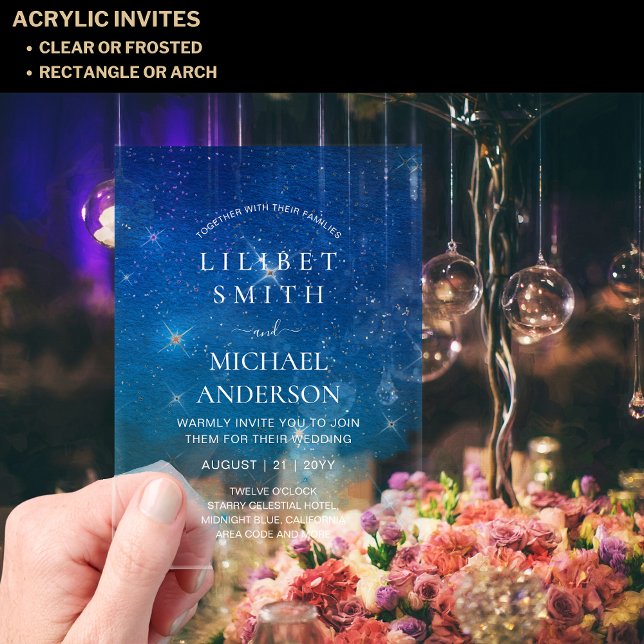 Invitaciones Acrílicas BODA acrílico PRESUPUESTO STARRY NOCHE CÉLESTIAL S (Subido por el creador)