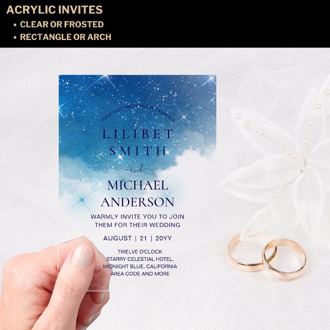 Invitaciones Acrílicas BODA acrílico PRESUPUESTO STARRY NOCHE CÉLESTIAL S (Subido por el creador)