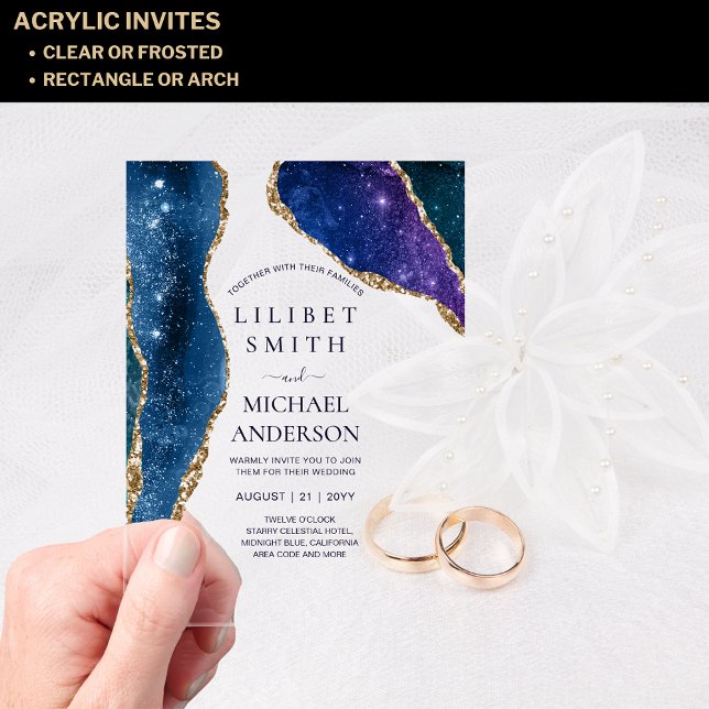 Invitaciones Acrílicas BODA acrílico PRESUPUESTO STARRY NOCHE CÉLESTIAL S (Subido por el creador)