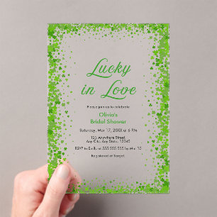 Invitaciones Acrílicas Boda afortunada en el día de San Patricio