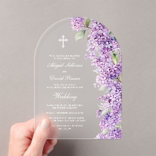 Invitaciones Acrílicas Boda Arco de Lila