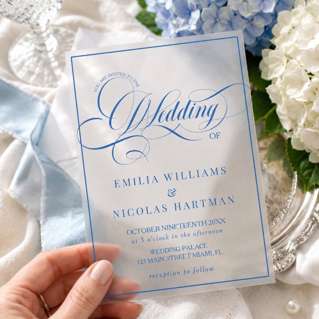 Invitaciones Acrílicas Boda Azul de Lujo (Subido por el creador)
