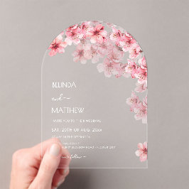 Invitaciones Acrílicas Boda Blanca Flor de Cerezo