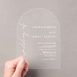 Invitaciones Acrílicas Boda Blanca Moderna Simple