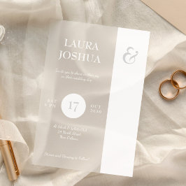 Invitaciones Acrílicas Boda blanco moderno de tipografía audaz