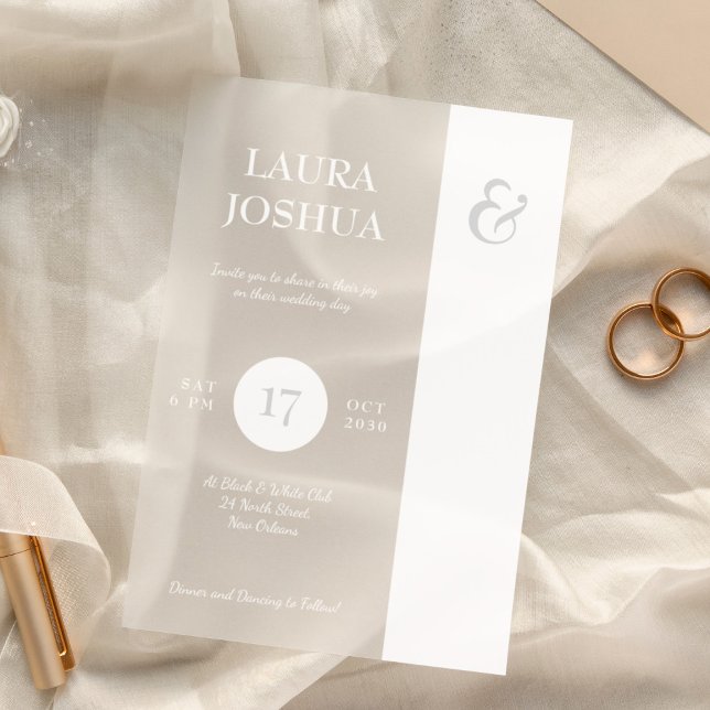 Invitaciones Acrílicas Boda blanco moderno de tipografía audaz (Subido por el creador)
