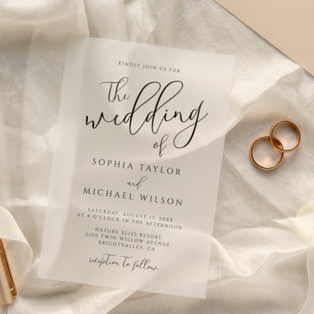 Invitaciones Acrílicas Boda Blanco Y Negro De Estilo Moderno Guión (Subido por el creador)