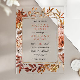 Invitaciones Acrílicas Boda Bohemio Terracota Floral Shower Nupcial