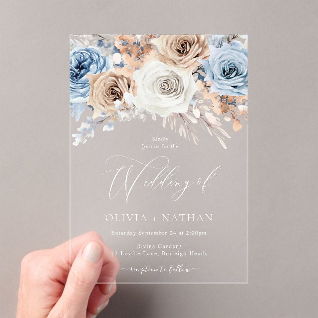Invitaciones Acrílicas Boda Boho Flowers (Insitu (portátil))