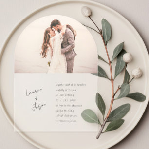 Invitaciones Acrílicas Boda Boho Foto Caligrafía Minimalista