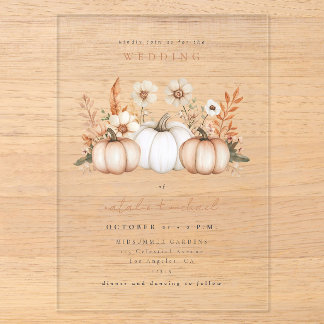 Invitaciones Acrílicas Boda Boho Pumpkin Fall in Love