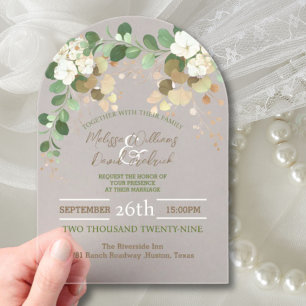 Invitaciones Acrílicas Boda Botánica de Eucalipto Otoñal Rústica