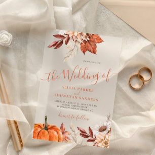 Invitaciones Acrílicas Boda botánica rústica boho otoño