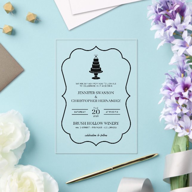 Invitaciones Acrílicas Boda Cake (Insitu (Boda))