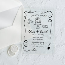 Boda caprichoso francés negro de mano dibujado