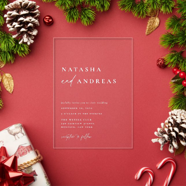 Invitaciones Acrílicas Boda Chic Contemporánea (Insitu (Vacaciones))