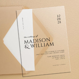 Invitaciones Acrílicas Boda Chic Moderna Sencilla