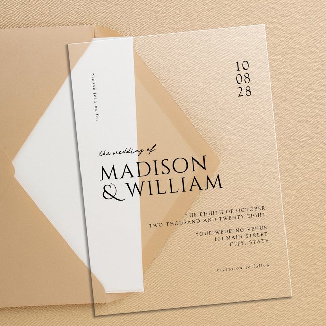 Invitaciones Acrílicas Boda Chic Moderna Sencilla (Subido por el creador)