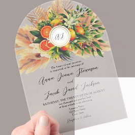 Invitaciones Acrílicas Boda Citrus