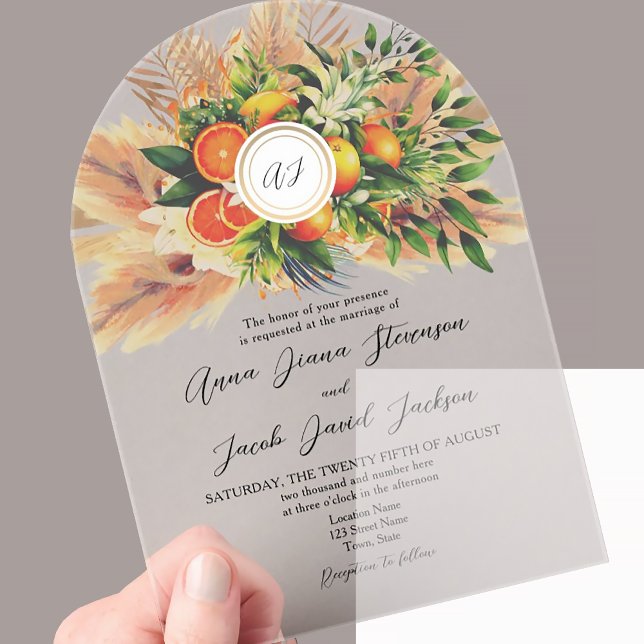 Invitaciones Acrílicas Boda Citrus (Subido por el creador)