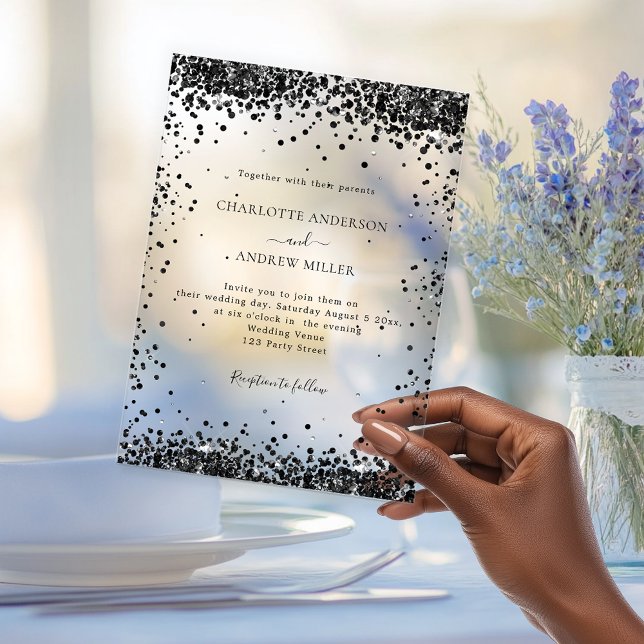 Invitaciones Acrílicas Boda clara de noche negra (Subido por el creador)