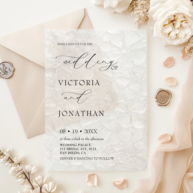 Invitaciones Acrílicas Boda clásica elegante simple (Subido por el creador)