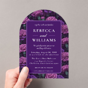 Invitaciones Acrílicas Boda Clásica en la Playa con Clavel Personalizado 