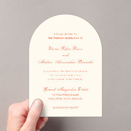 Invitaciones Acrílicas Boda clásica moderna de terracota elegante