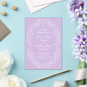Invitaciones Acrílicas Boda Clásica Victoriana Antigua Regencia Violeta
