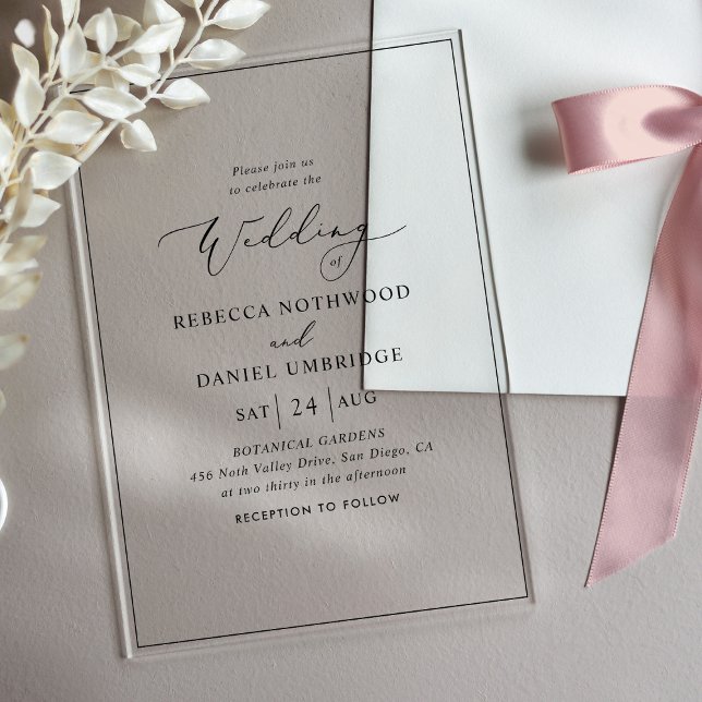 Invitaciones Acrílicas Boda clásico y simple (Subido por el creador)
