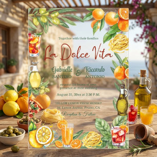 Invitaciones Acrílicas Boda Cóctel de Cítricos Italianos La Dolce Vita