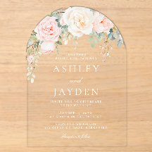 Boda con Arco Floral de Acuarela en Rosa y Salvia