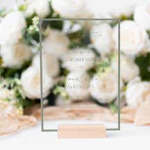 Boda con borde de verde salvia simple en letra scr
