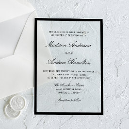 Invitaciones Acrílicas Boda con borde negro moderno