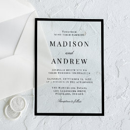 Invitaciones Acrílicas Boda con borde negro moderno