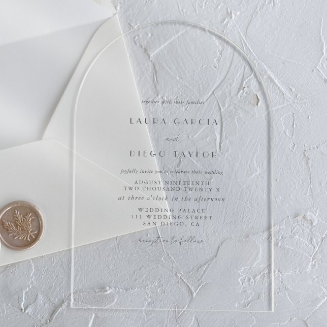 Invitaciones Acrílicas Boda con guión moderno (Subido por el creador)