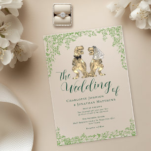 Invitaciones Acrílicas Boda con tema de dinosaurios