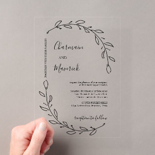 Invitaciones Acrílicas Boda Corona de Laurel