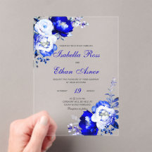 Boda de Acrílico Azul Real y Plateado