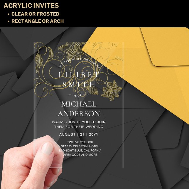 Invitaciones Acrílicas BODA de acrílico del presupuesto Moda elegante bla (Subido por el creador)