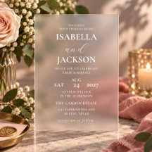 Boda de acrílico elegante minimalista escarchado