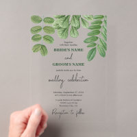Boda de aguamarina con vegetación moderna en acuar
